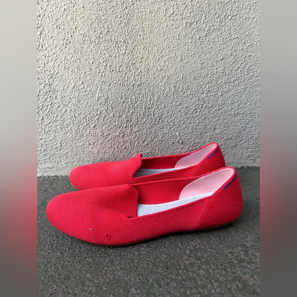 Rothy's The Lounge Loafer Red Flat Size 8.5 Business Casual Career Knit